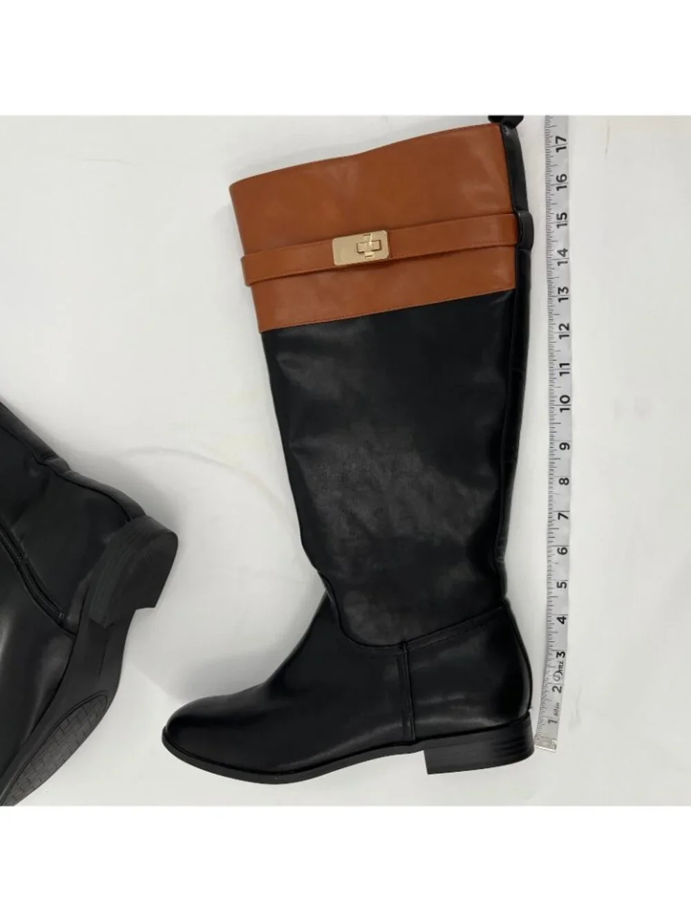 Giani Bernini Taharahh Riding Boots Black Brown 10M Faux Leather Memory Foam
